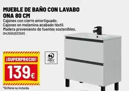 Brico Depôt Fuentes - mueble de baño con lavabo ona 80 cm oferta