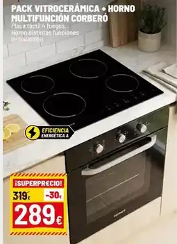 Brico Depôt Pack vitroceramica + horno multifuncion corbero oferta