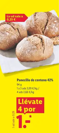 Lidl Panecillo de centeno 42% oferta