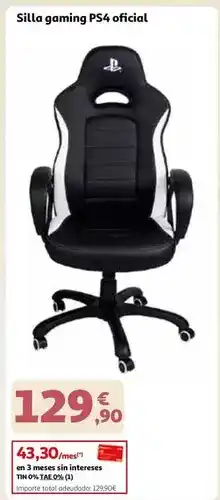 Alcampo Sony - silla gaming ps4 oficial oferta