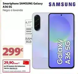 Alcampo Samsung - smartphone galaxy a36 5g oferta