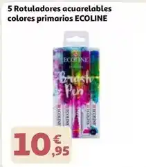 Alcampo 5 rotuladores acuarelables colores primarios oferta