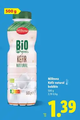 Lidl MILBONA Kéfir natural bebible oferta