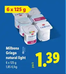 Lidl MILBONA Griego natural light oferta