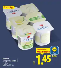 Lidl MILBONA Griego lima limón oferta