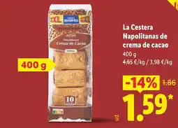 Lidl LA CESTERA Napolitanas de crema de cacao oferta