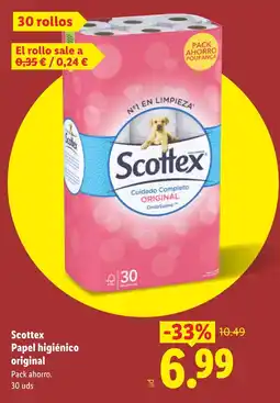 Lidl SCOTTEX Papel higiénico original oferta