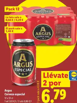 Lidl ARGUS Cerveza especial oferta