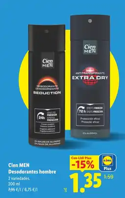 Lidl CIEN MEN Desodorantes hombre oferta