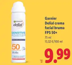 Lidl GARNIER Delial crema facial bruma FPS 50+ oferta