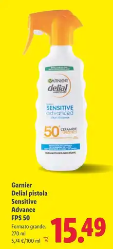 Lidl GARNIER Delial pistola Sensitive Advance FPS 50 oferta