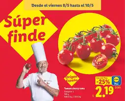 Lidl Tomate cherry rama oferta