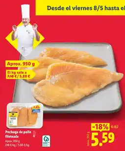 Lidl Pechuga de pollo fileteada oferta