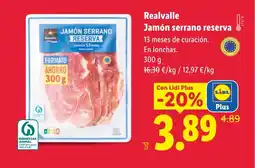 Lidl REALVALLE Jamón serrano reserva oferta