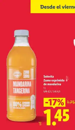 Lidl SOLEVITA Zumo exprimido de mandarina oferta