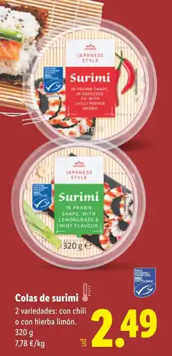 Lidl Colas de surimi oferta