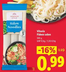 Lidl VITASIA Fideos udon oferta