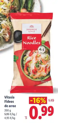 Lidl VITASIA Fideos de arroz oferta