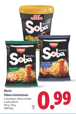 Lidl NISSIN Fideos instantáneos oferta