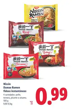 Lidl NISSIN Demae Ramen fideos instantáneos oferta
