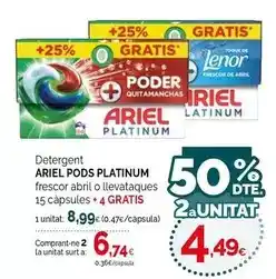 Condis Ariel - pods platinum detergent frecor abril o llevataques oferta