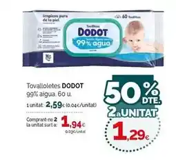 Condis Dodot - tovalloletes 99% aigua oferta