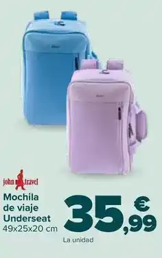 Carrefour John travel - mochila de viaje underseat oferta