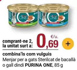 BonpreuEsclat Purina - menjar per a gats sterilcat de bacalla o gall dindi oferta