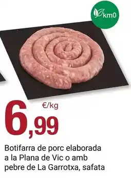 BonpreuEsclat Garrotxa - botifarra de porc elaborada a la plana de vic o amb pebre de la garrotxa, safata oferta