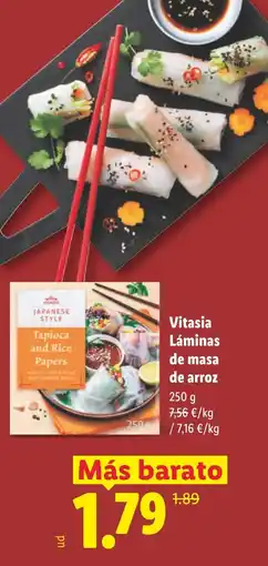 Lidl VITASIA Láminas de masa de arroz oferta