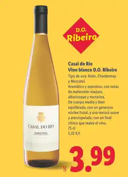 Lidl Casal do Río Vino blanco D.O. Ribeiro oferta