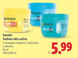 Lidl GARNIER Sorbete skin active oferta
