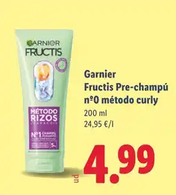 Lidl GARNIER Fructis Pre-champú n০0 método curly oferta