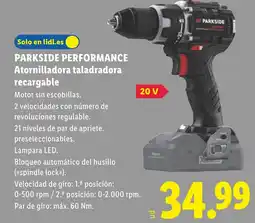 Lidl PARKSIDE PERFORMANCE Atornilladora taladradora recargable oferta
