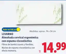 Lidl LIVARNO Almohada cervical ergonómica con espuma viscoelástica oferta