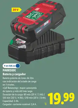 Lidl PARKSIDE Batería y cargador oferta