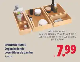 Lidl LIVARNO HOME Organizador de cosméticos de bambú oferta
