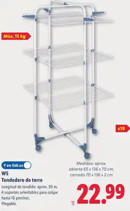 Lidl W5 Tendedero de torre oferta
