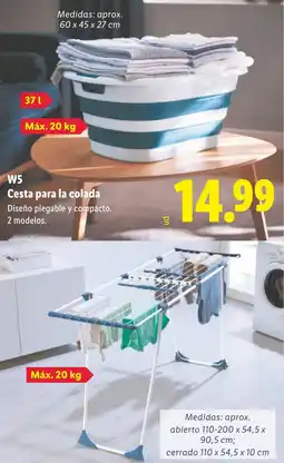 Lidl W5 Cesta para la colada oferta