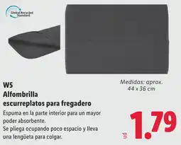 Lidl W5 Alfombrilla escurreplatos para fregadero oferta