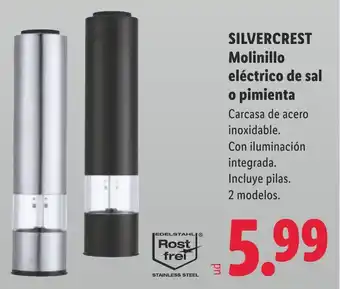 Lidl SILVERCREST Molinillo eléctrico de sal o pimienta oferta