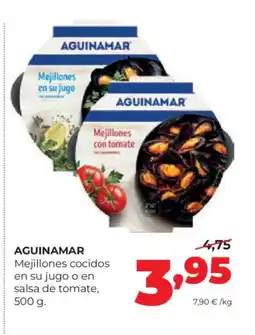 Alimerka AGUINAMAR Mejillones cocidos en su jugo o en salsa de tomate oferta