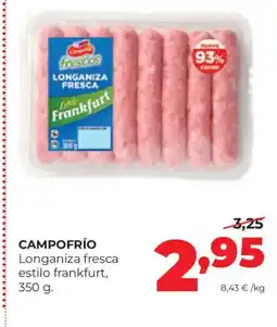 Alimerka CAMPOFRÍO Longaniza fresca estilo frankfurt oferta