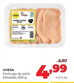 Alimerka UVESA Pechuga de pollo fileteada oferta