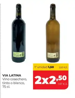 Alimerka VIA LATINA Vino cosechero, tinto o blanco oferta