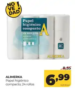 Alimerka ALIMERKA Papel higiénico compacto, 24 rollos oferta