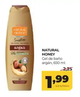 Alimerka NATURAL HONEY Gel de baño argán oferta