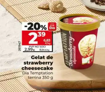 DIA TEMPTATION Gelat de strawberry cheesecake