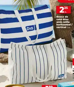 Dia Bossa de cotó blau amb ratlla horitzontal/ vertical oferta