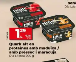 Dia DIA LÁCTEA Quark alt en proteïnes amb maduixa / amb préssec i maracujà oferta